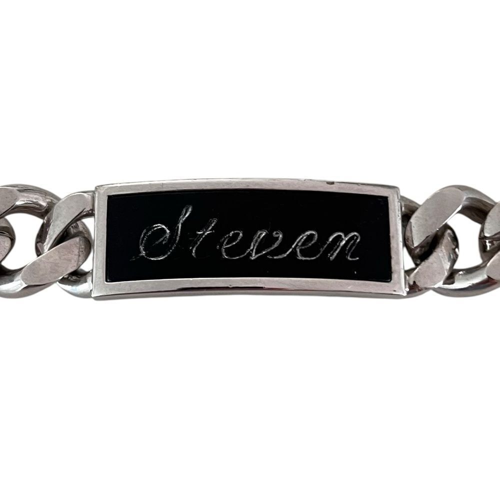 Speidel Vintage Men’s Heavy Silver “Steven” Name Plate ID Bracelet - Picture 4 of 7